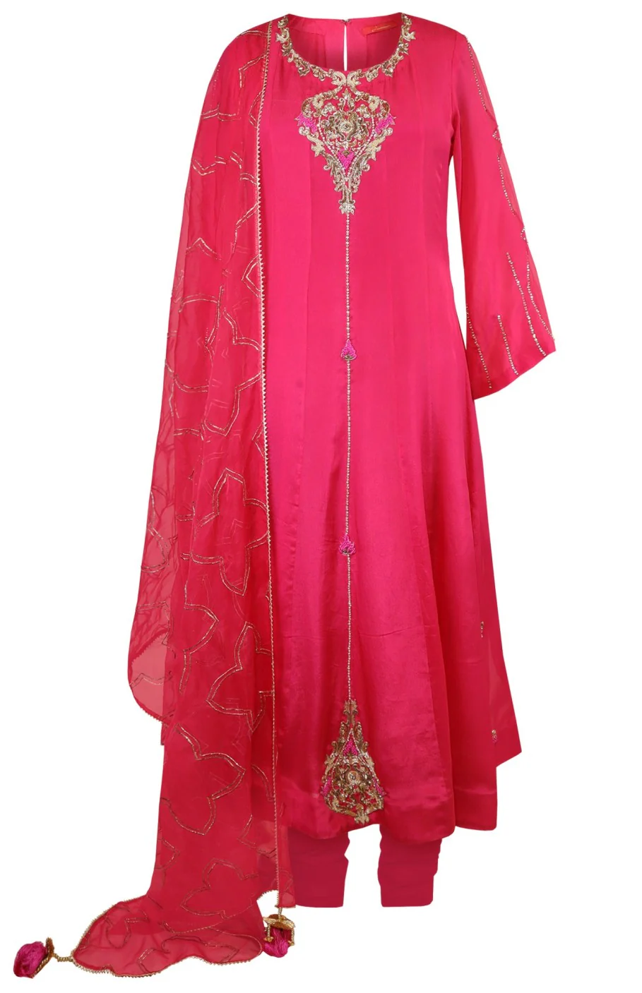 Chiffon Anarkali With Organza Dupatta - Image 5
