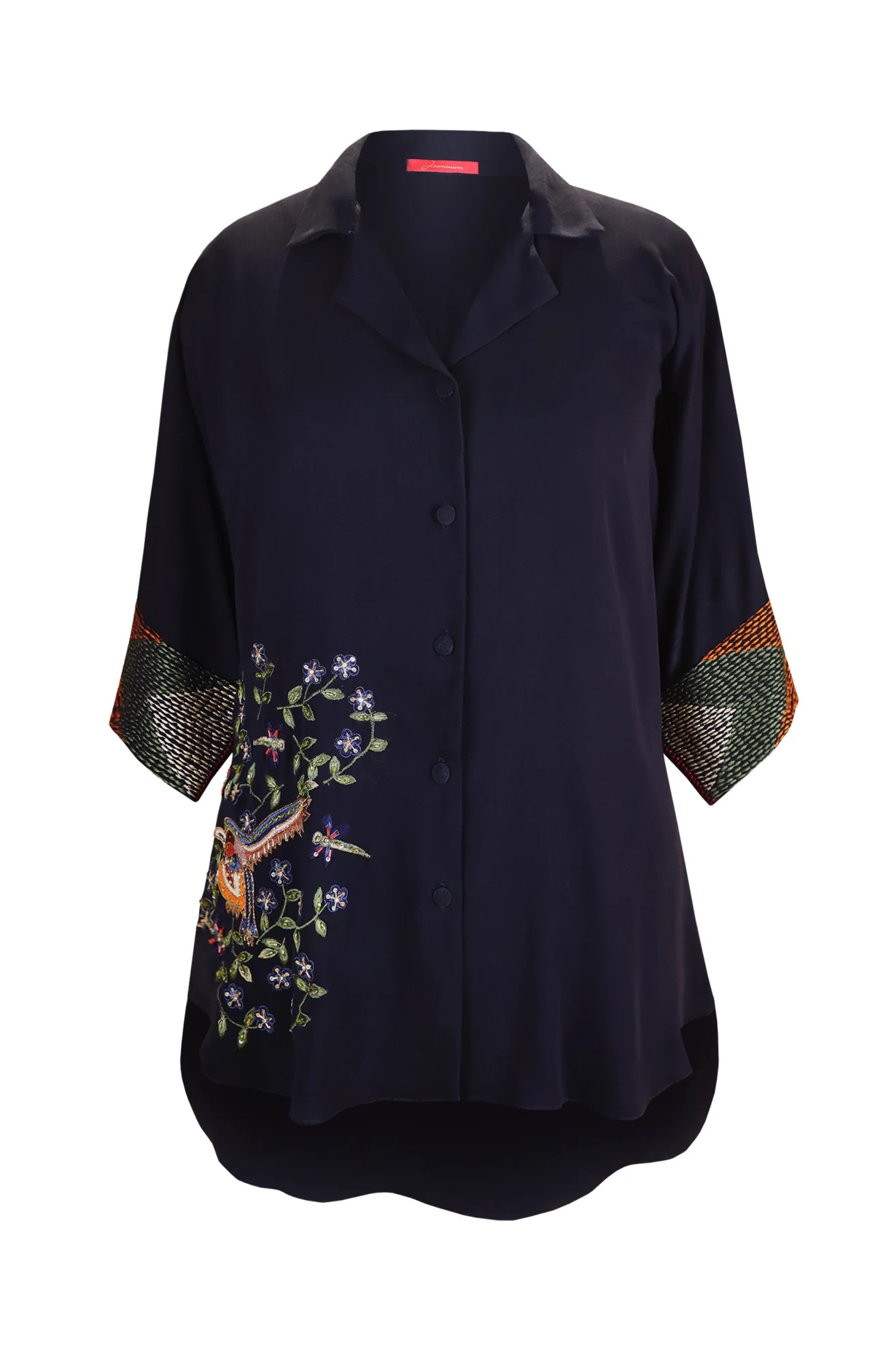 Georgette Shirt With Bird Motif - Image 5
