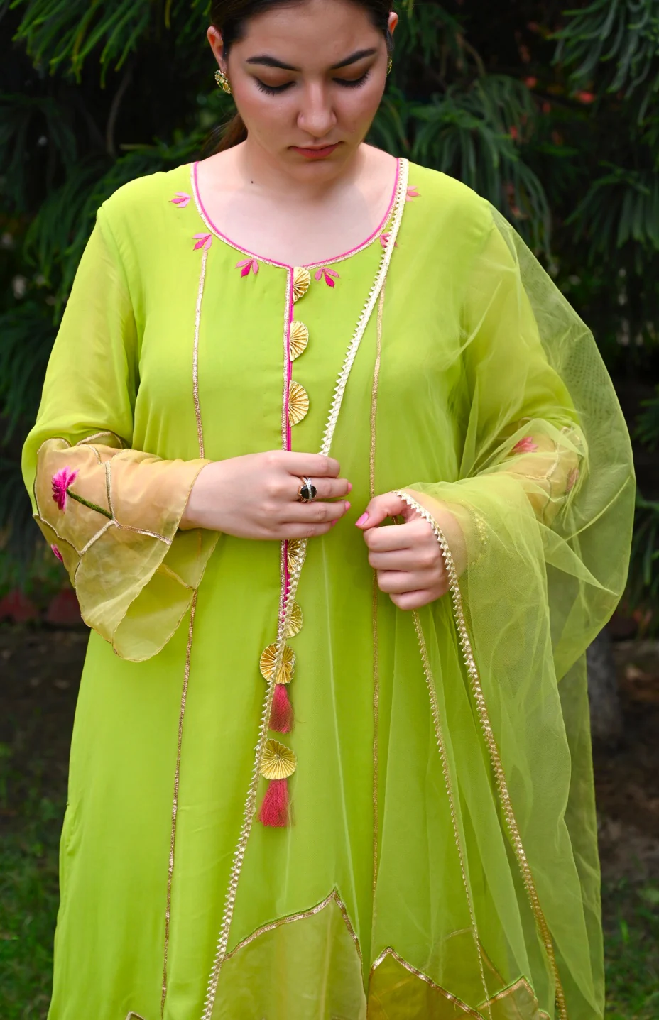 Georgette Suit With Organza Design - Image 3