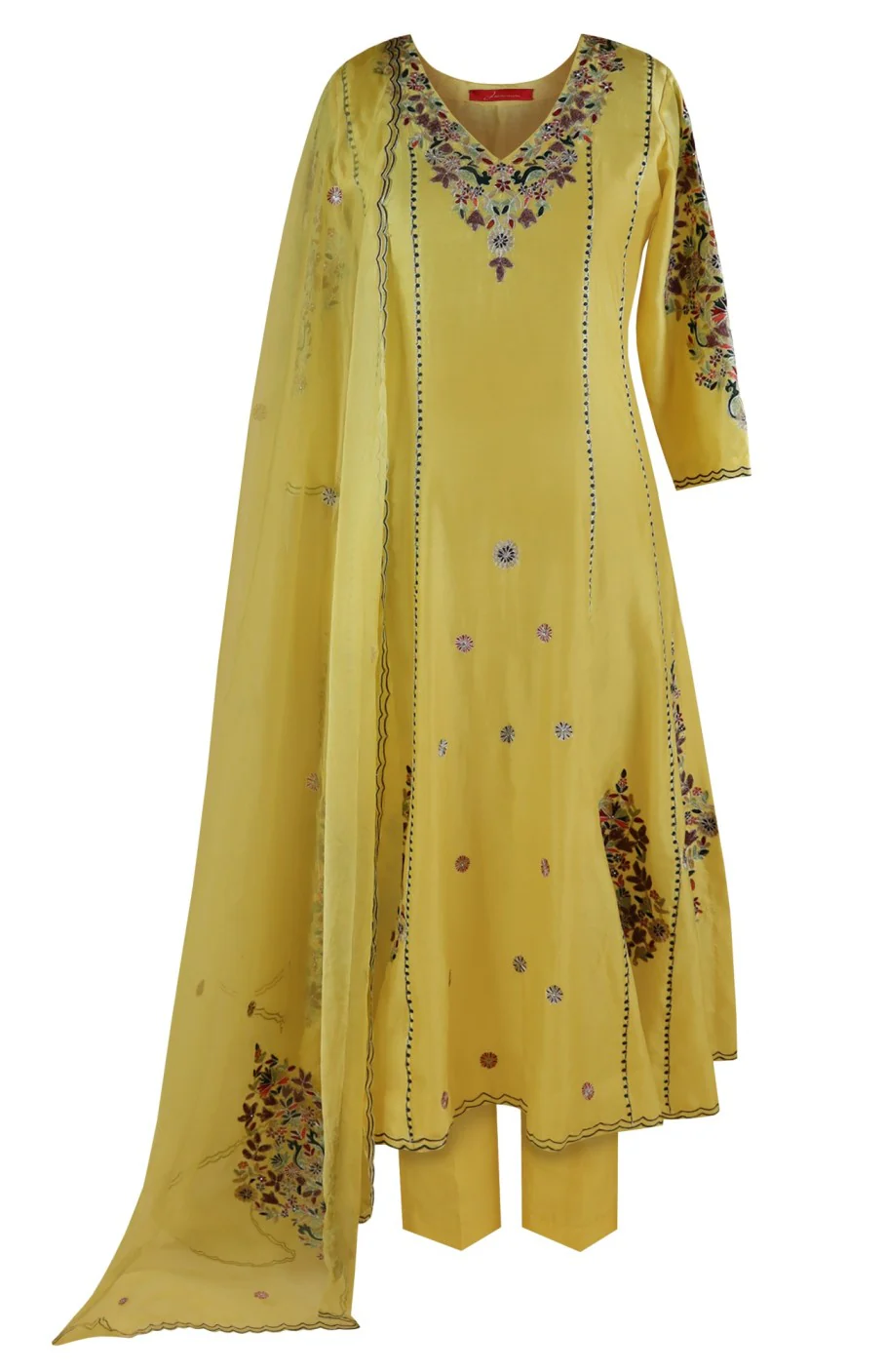 Kora Silk Anarkali With Aari Embroidery - Image 11