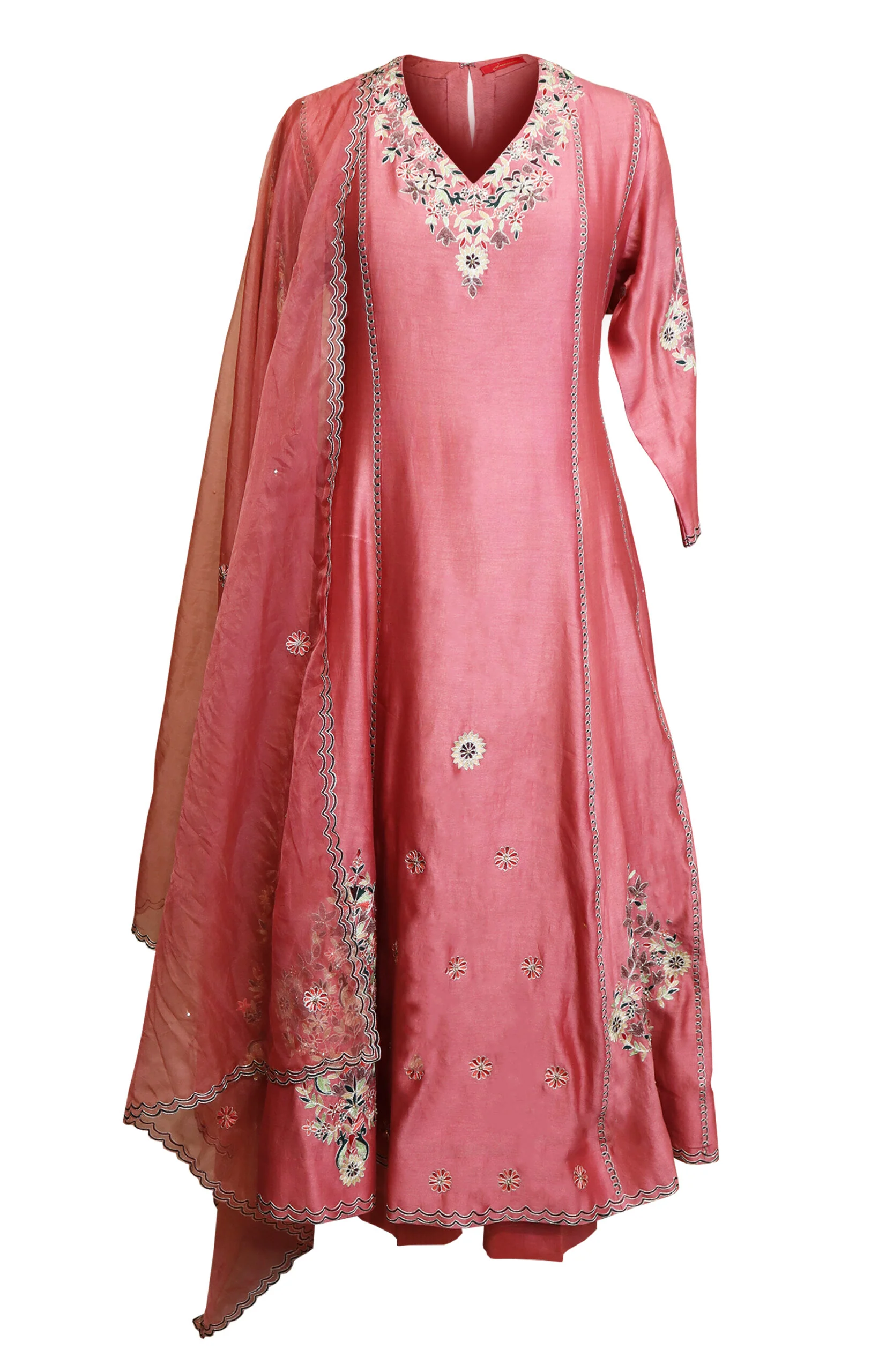 Kora Silk Anarkali With Aari Embroidery - Image 3