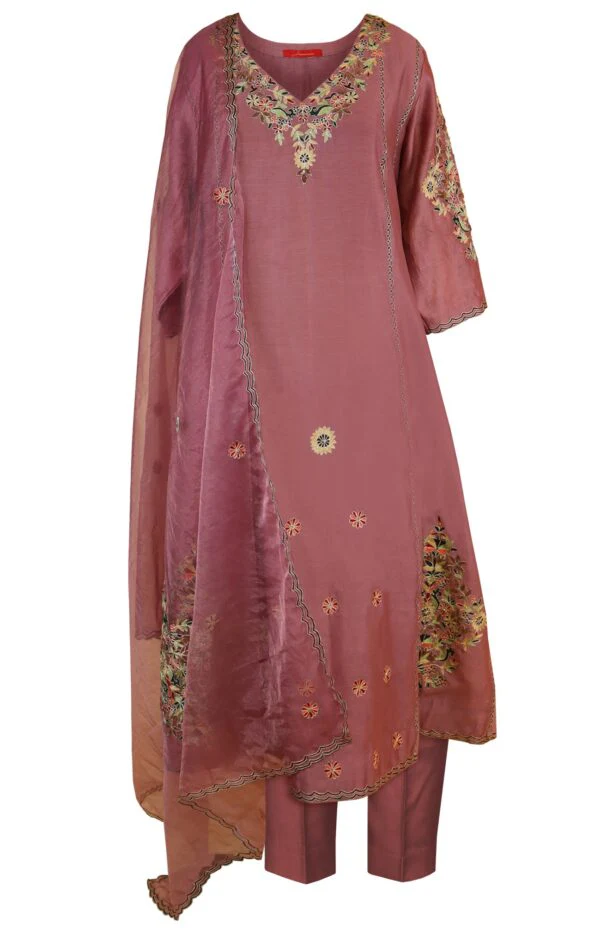 Kora Silk Anarkali With Aari Embroidery - Image 7
