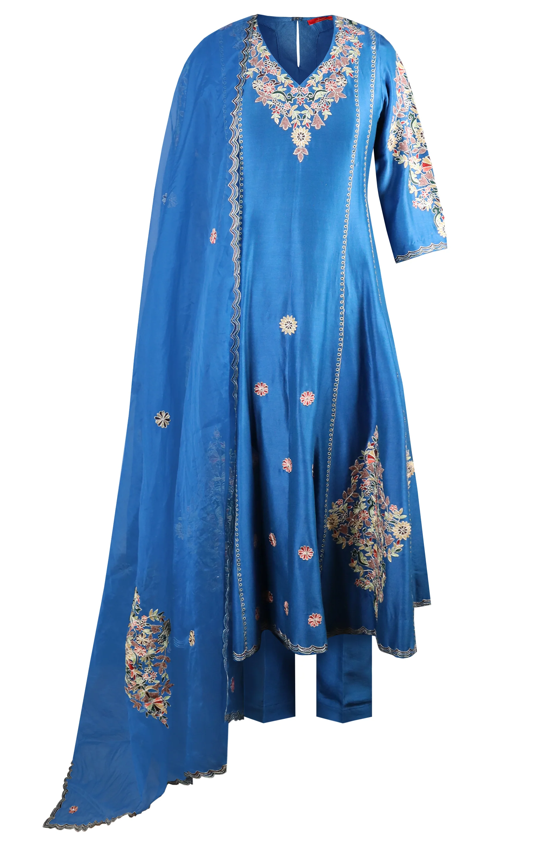 Kora Silk Anarkali With Aari Embroidery - Image 9