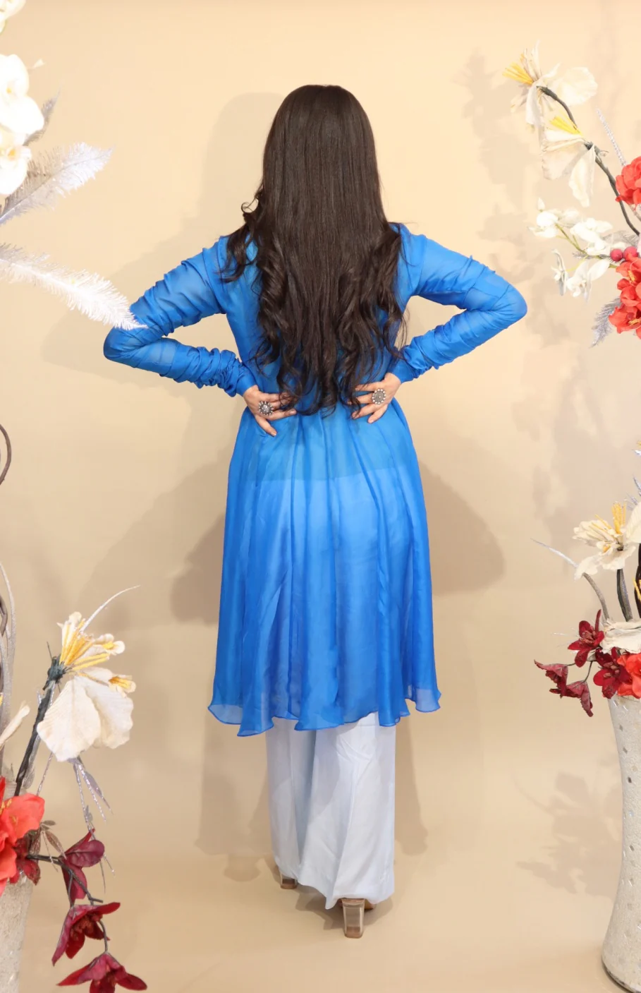 Royal Blue Cape Co-ord Set - Image 4